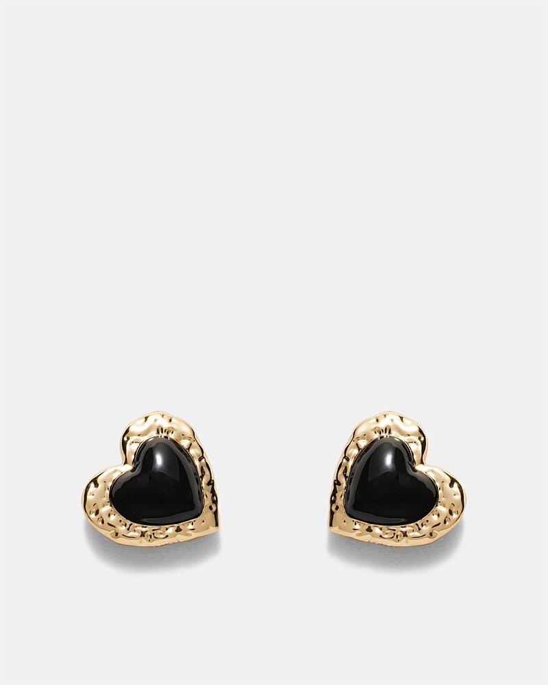 Sorrowful Heart Stud Earrings