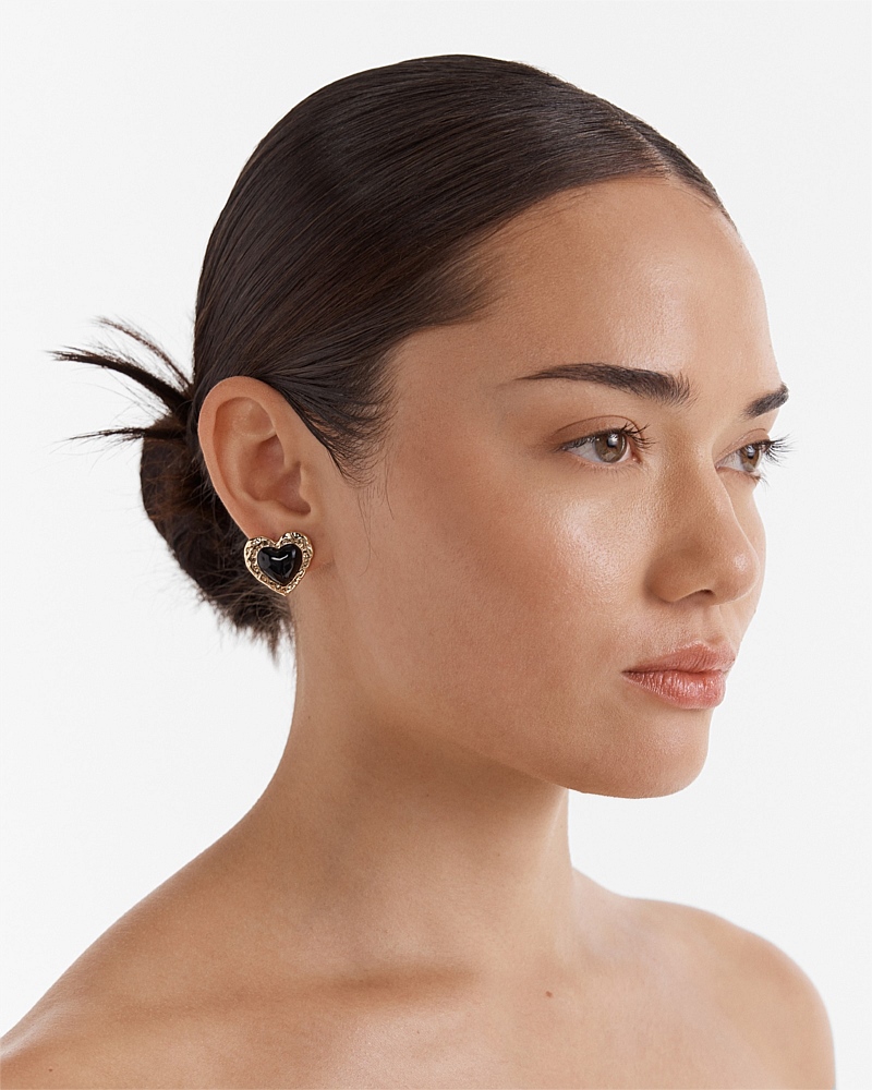 Sorrowful Heart Stud Earrings