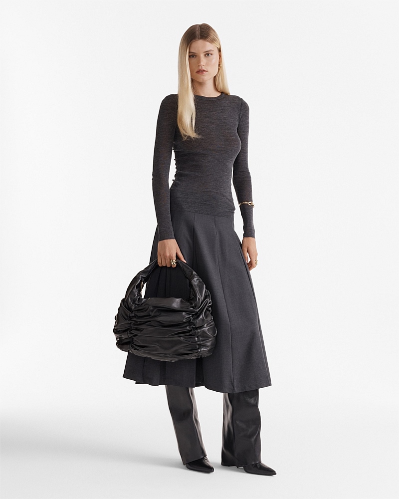 Solace Large Leather Crescent Bag