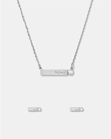 Identity Stud Earrings And Necklace Set