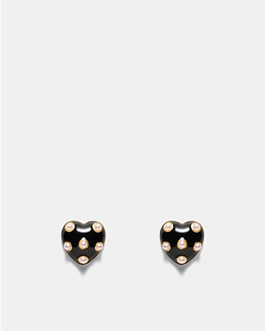 Polka Heart Stud Earrings