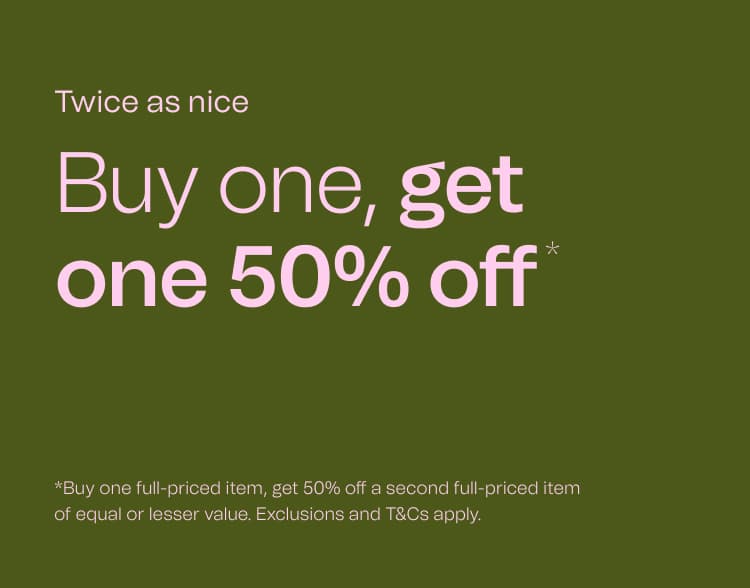 Twice as nice second item 50% off