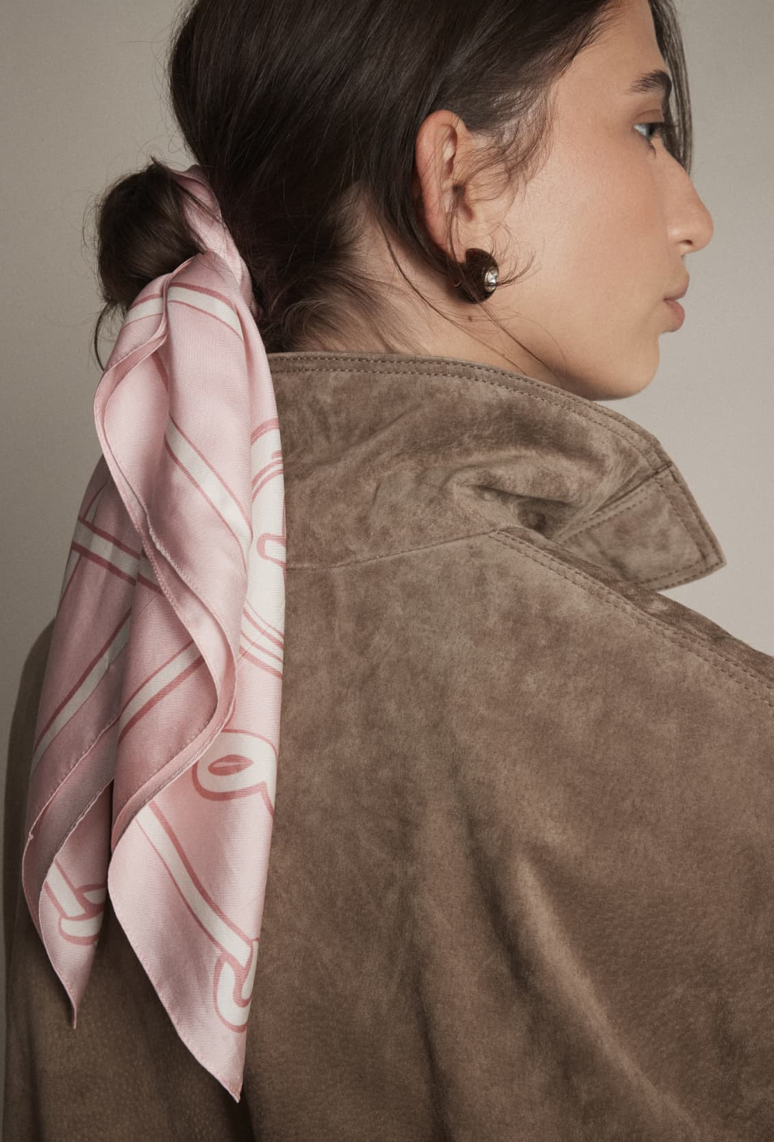 Shop Noir Charm Bowler Bag - Square Scarf detail