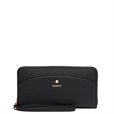 Black Rose Gold SUBLIME LARGE ZIP WALLET - Large Wallets | Mimco