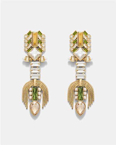 Pull Up To The Bumper Crystal Statement Earrings