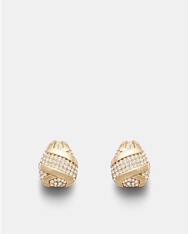 Studio 54 Pave Clip On Earrings