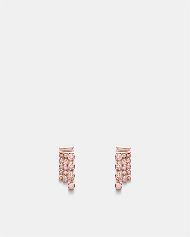 Crystalline Mini Fringe Stud Earrings