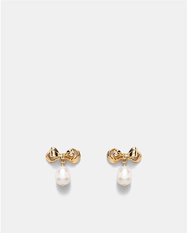 Darcys Bow Pearl Earrings