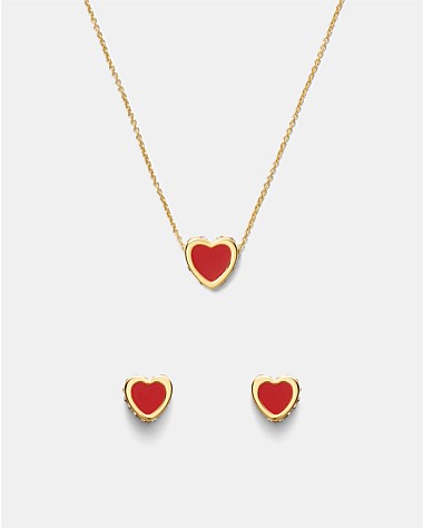 Lover Heart Earrings And Necklace Set