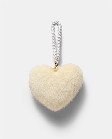 Pearl Heart Bag Charm