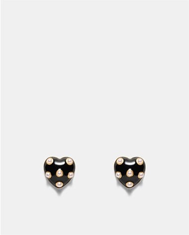 Polka Heart Stud Earrings