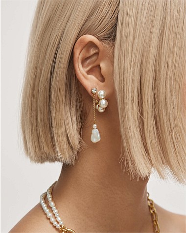 Juliet Pearl Hoop Earrings