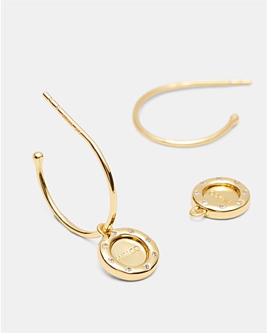 Lune Charm Hoop Earrings