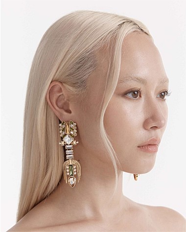 Pull Up To The Bumper Crystal Statement Earrings