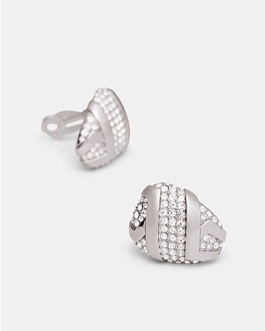 Studio 54 Pave Clip On Earrings