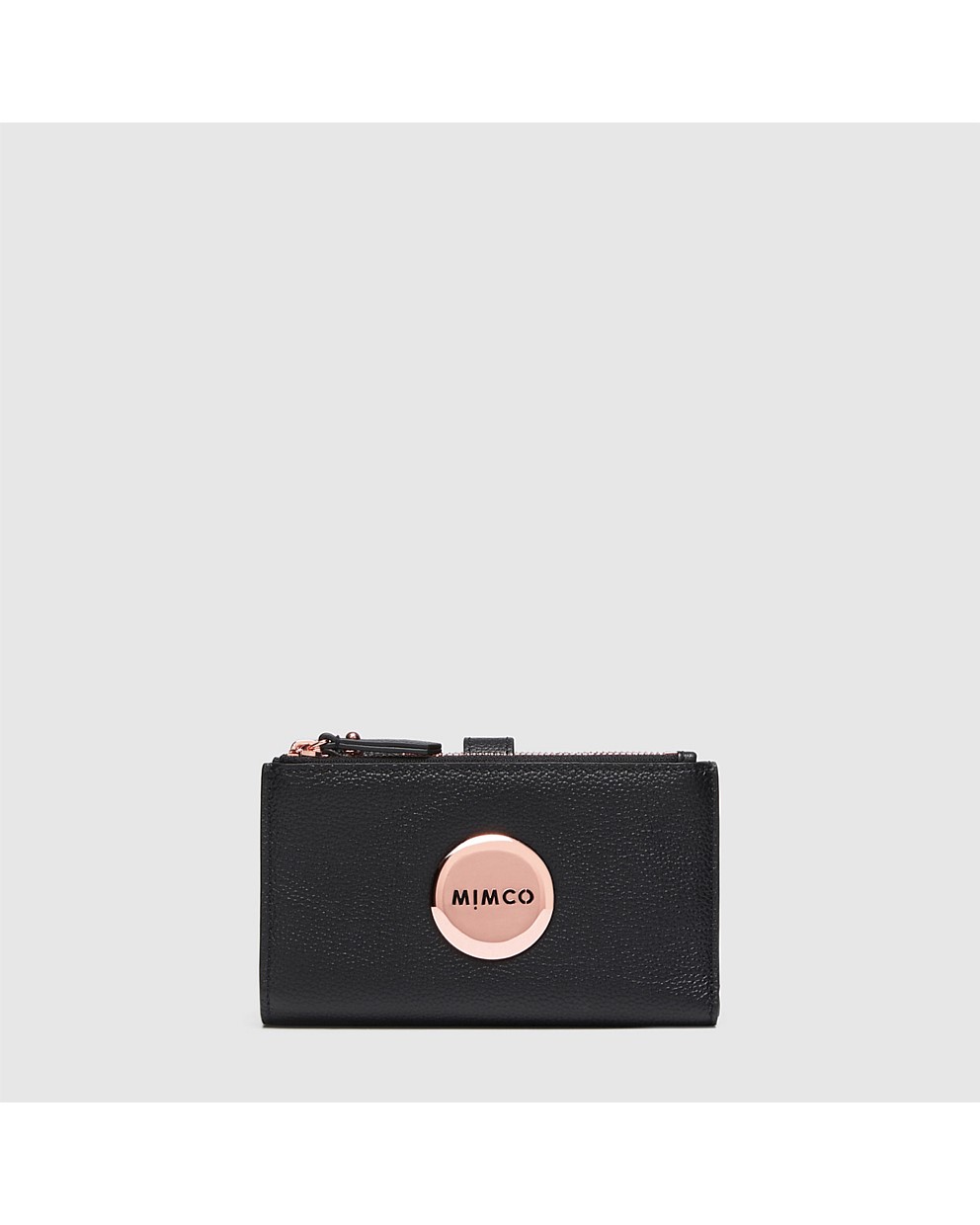 Black Rose Gold mim duo large wallet Wallets Mimco
