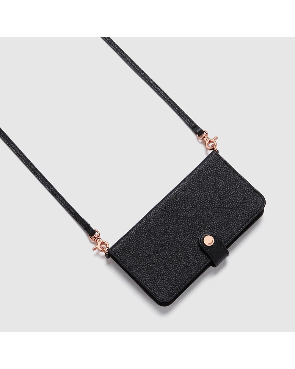 Black Rose Gold Classico Flip Case Cross Body Bag For Iphone 12 Pro Max