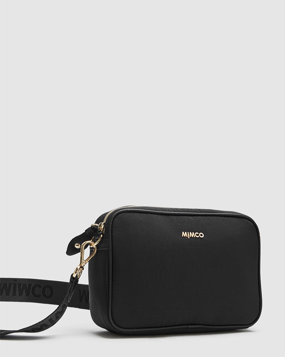 Black Light Gold Flight Camera Crossbody Bag Crossbody Bags Mimco