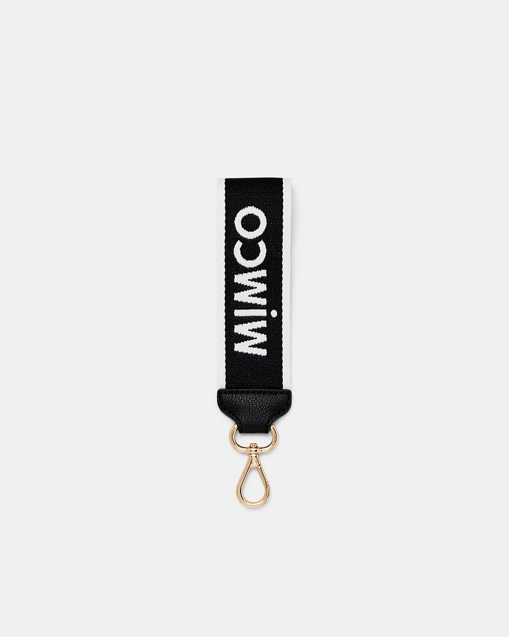 Black Light Gold Stripe Webbing Wrist Strap - Wristlet Straps | Mimco