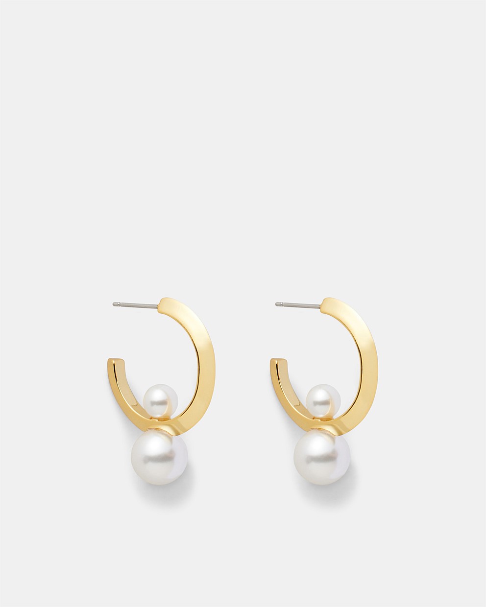 The Edge Pearl Hoop Earrings