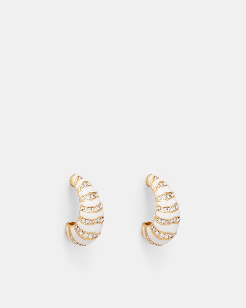 Chi Chi Jaguar Pave Enamel Hoop Earrings