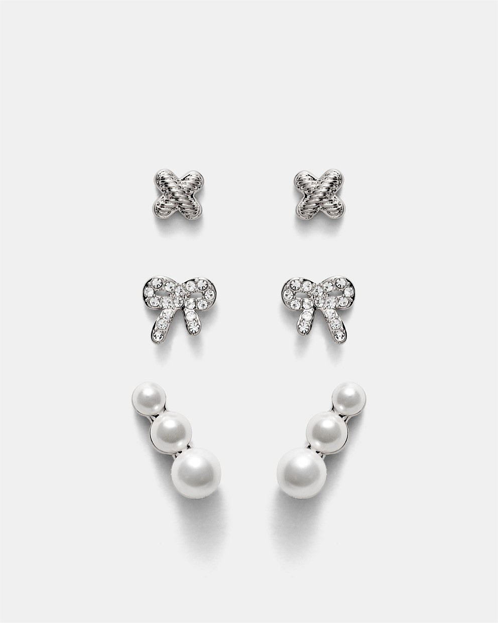 Bow Stud Earrings Set