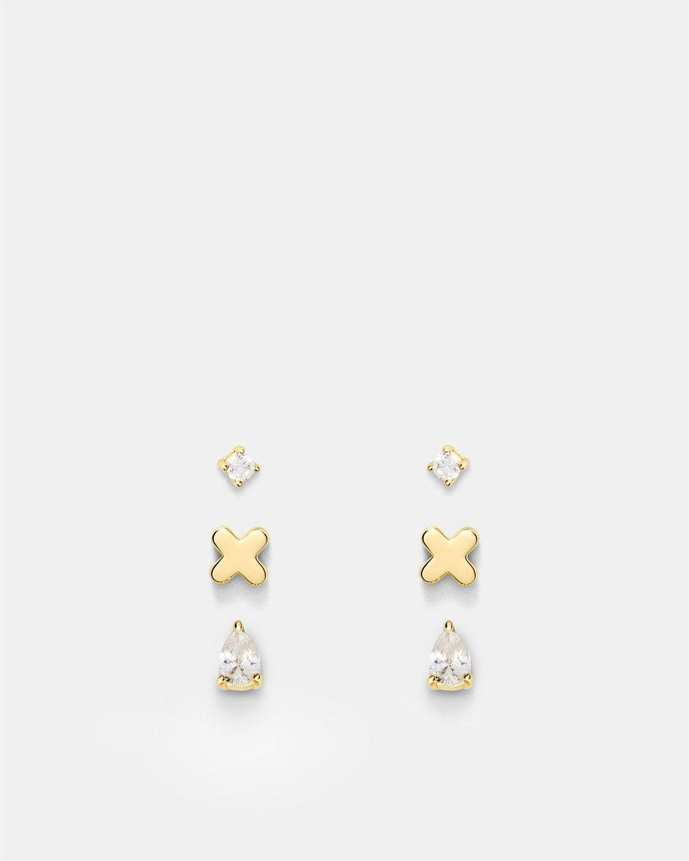 Cubic Zirconia Stud Earrings Set