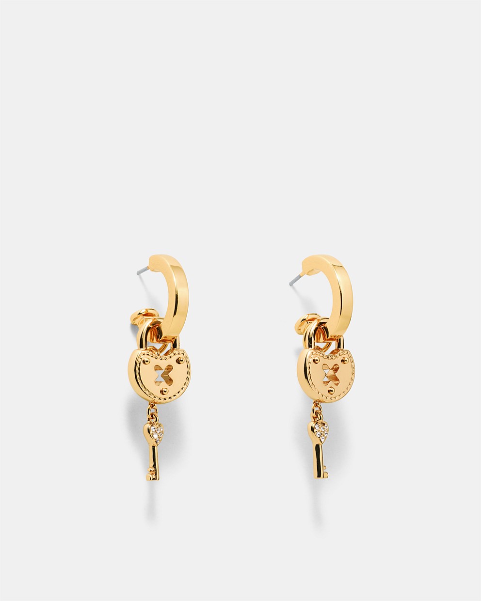 Lockette Charm Hoop Earrings