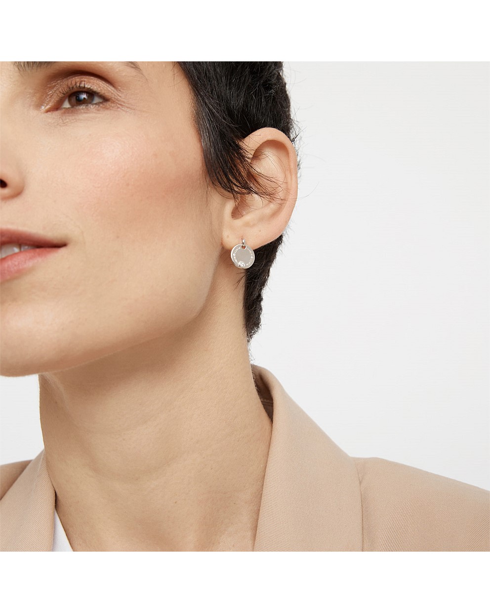 Silver rotate sterling silver coin stud earrings Stud Earrings Mimco