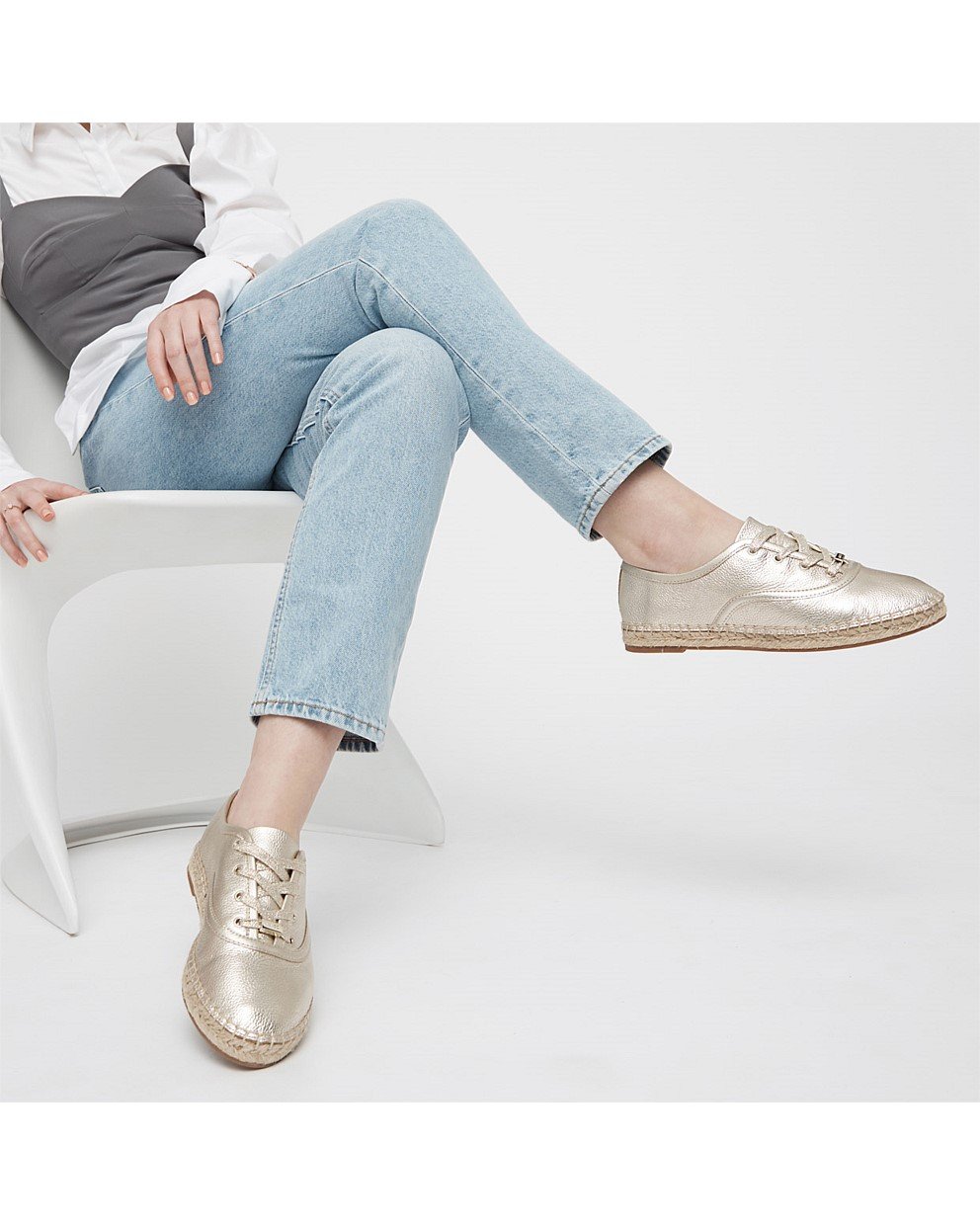 Light Gold spark espadrille Shoes Mimco