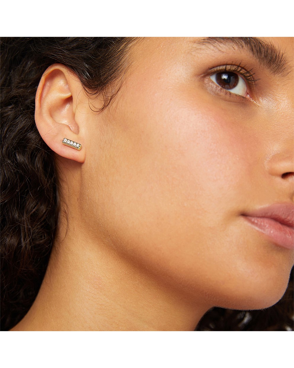 Gold Parallel Single Stud Earring Stud Earrings Mimco