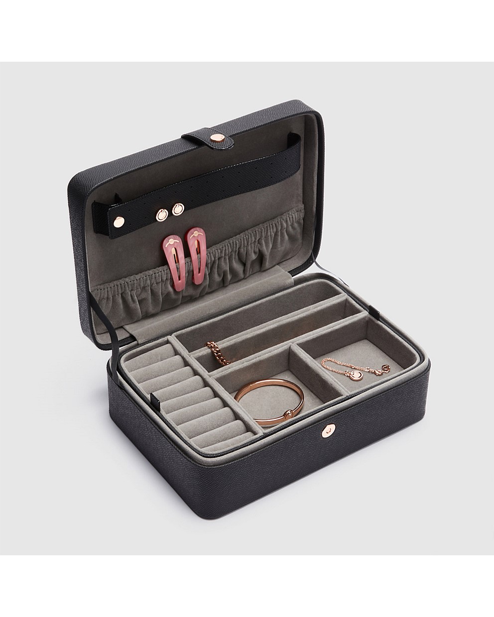 Black Rose Gold Classic Large Jewellery Hardcase Travel Accessories