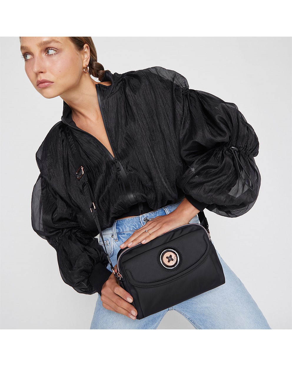 Black Rose Gold mimmazing satchel Crossbody Bags Mimco