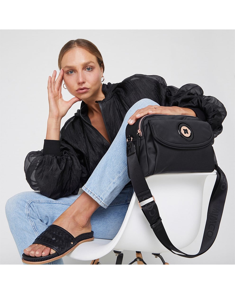 Black Rose Gold mimmazing satchel Crossbody Bags Mimco