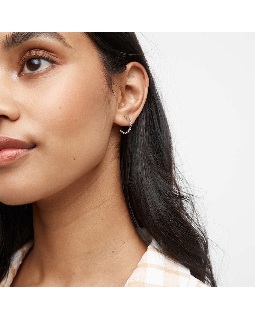 link sterling silver chain hoop earrings