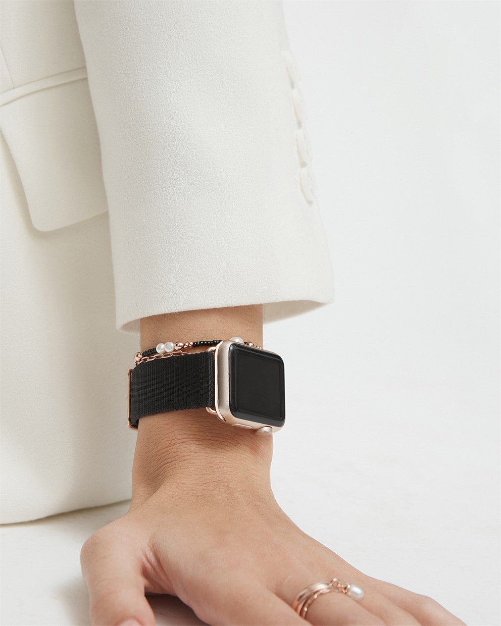 Black 40mm Pivot Watch Band Jewellery Mimco
