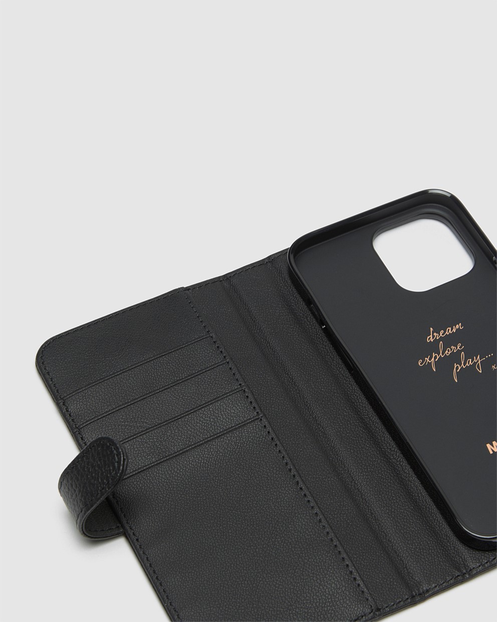 Black Rose Gold Classico Flip Case For Iphone 13 Pro Max Phone Cases