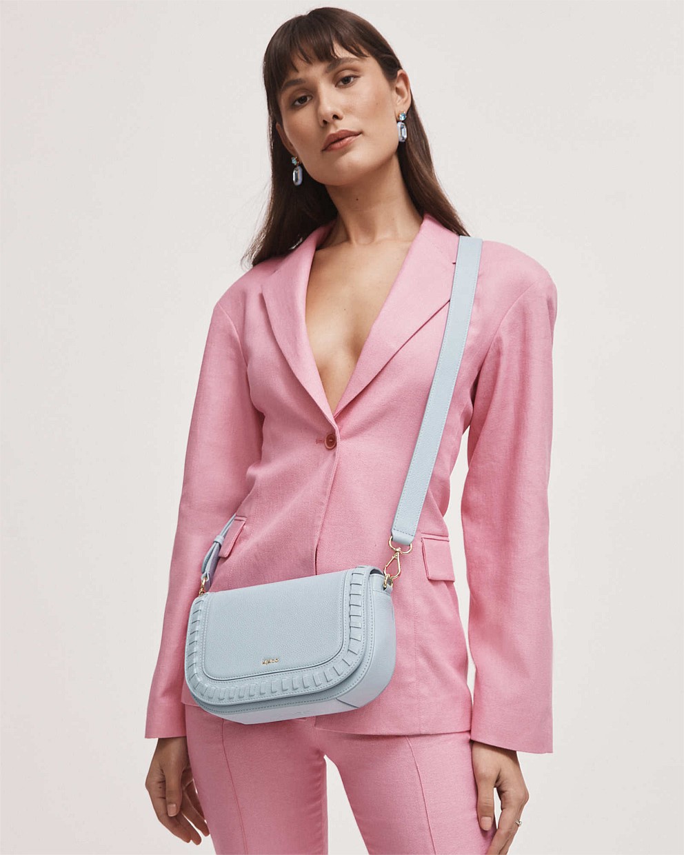 Arctic Blue Piazza Saddle Bag Crossbody Bags Mimco