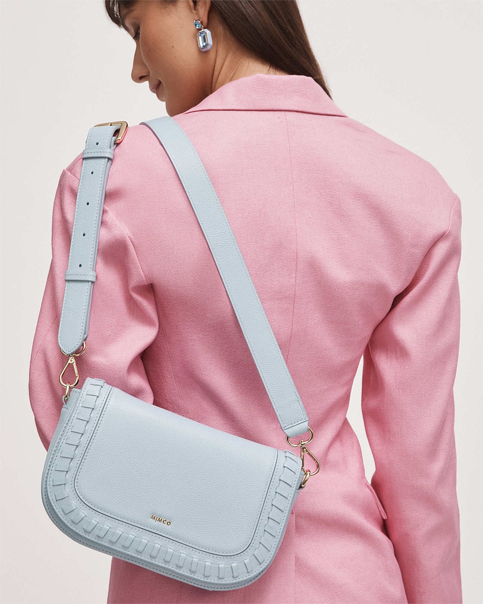 Arctic Blue Piazza Saddle Bag Crossbody Bags Mimco