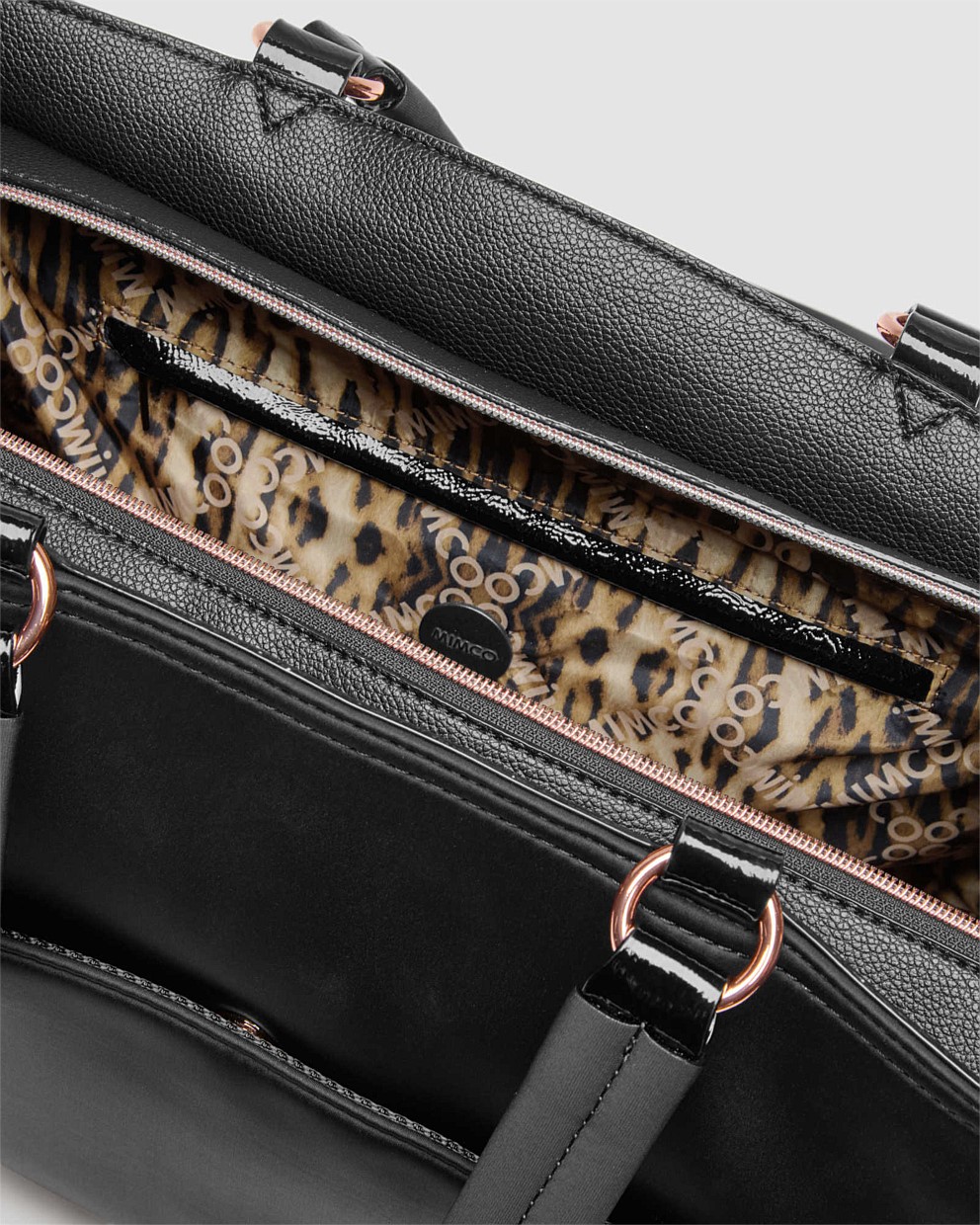 Black Rose Gold Serenity Baby Bag Bags Mimco