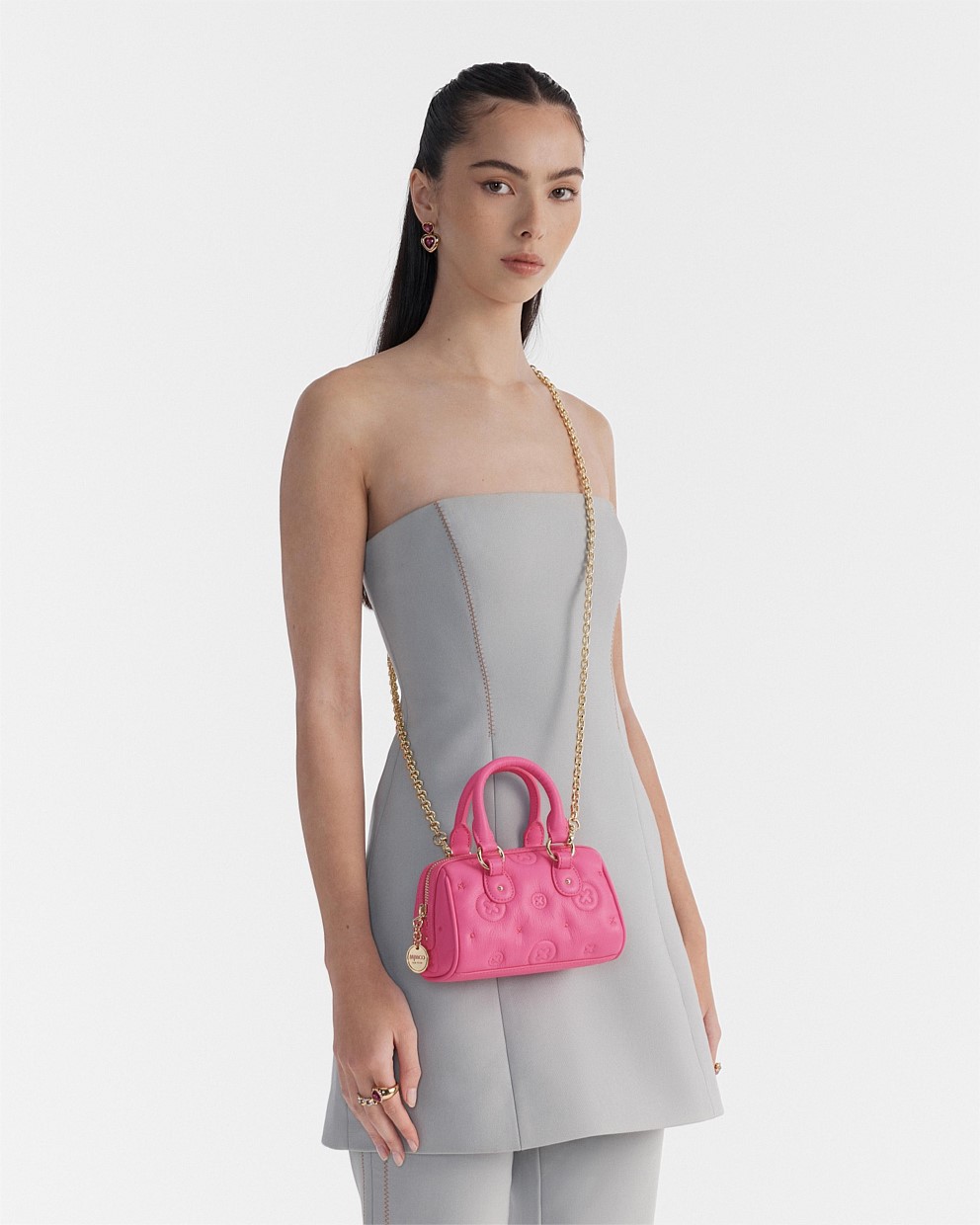 Flashback Leather Mini Bowler Crossbody Bag