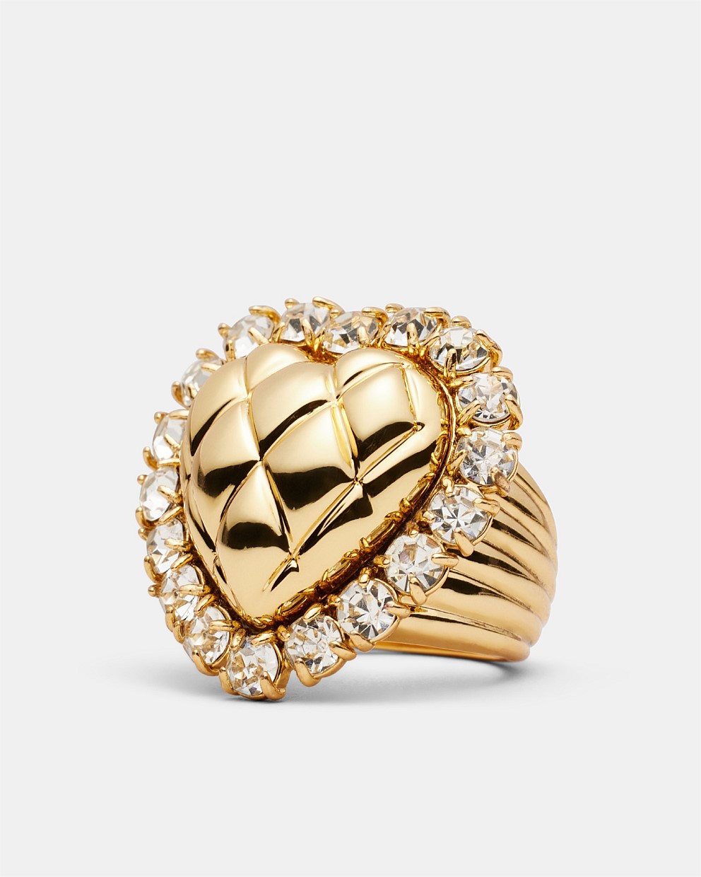 Paris Quilted Heart Cocktail Ring