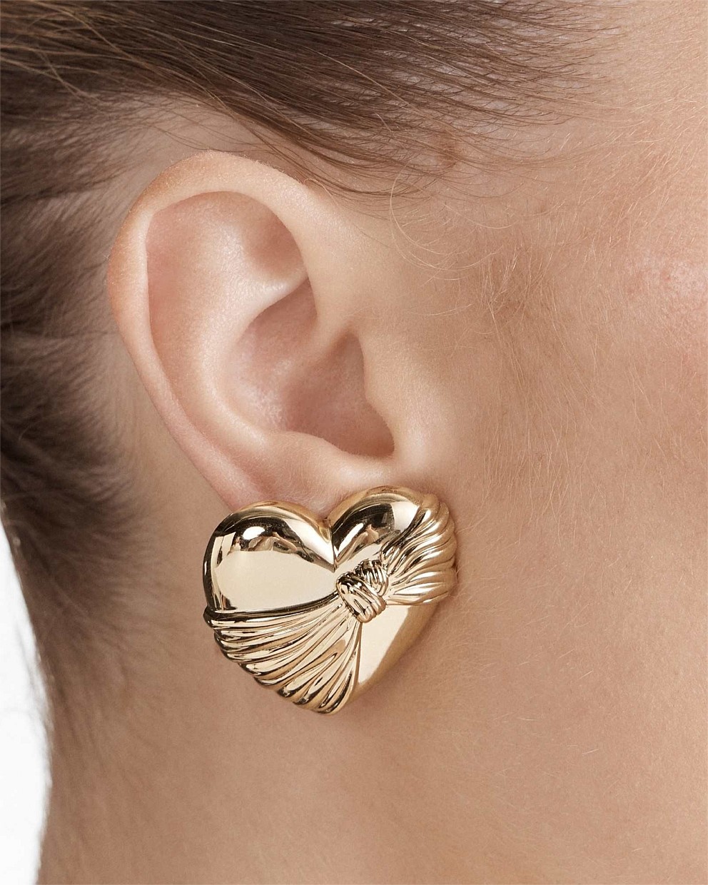 En Pointe Heart Stud Earrings