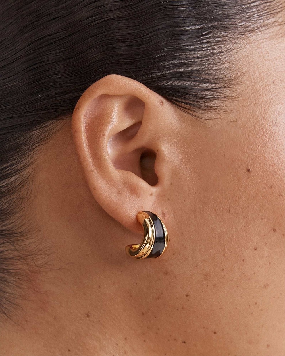 Mini Enamel Hoop Earrings