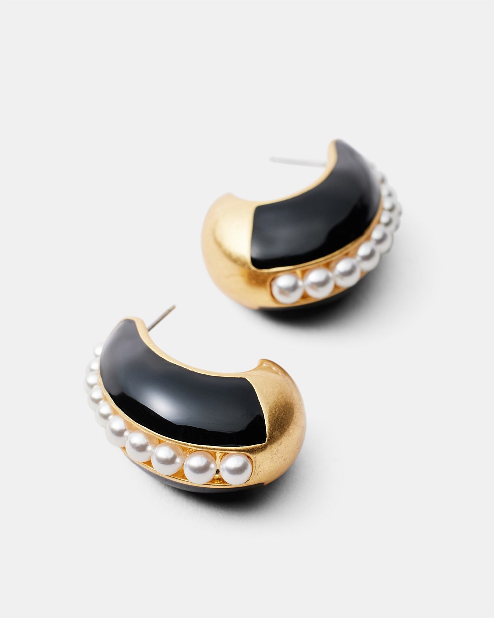 Costal Pearl Hoop Earrings