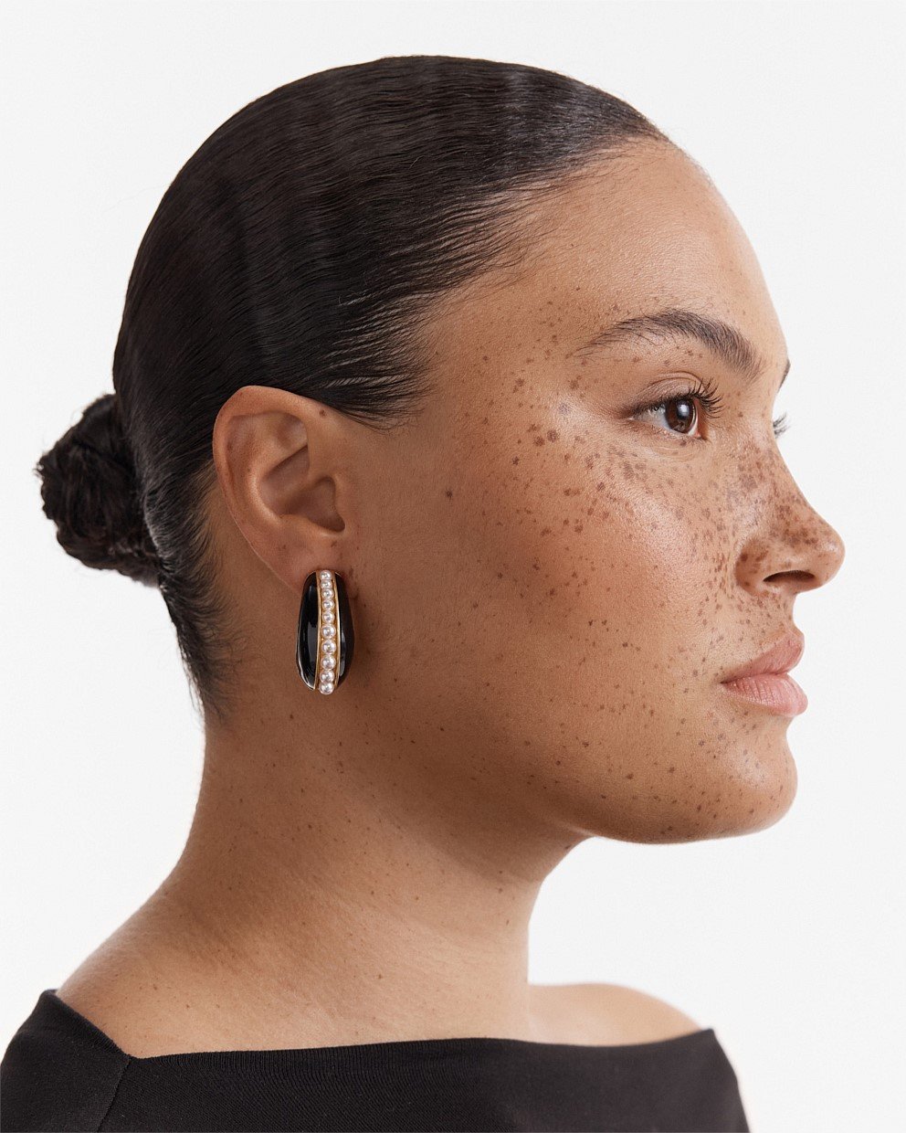 Costal Pearl Hoop Earrings