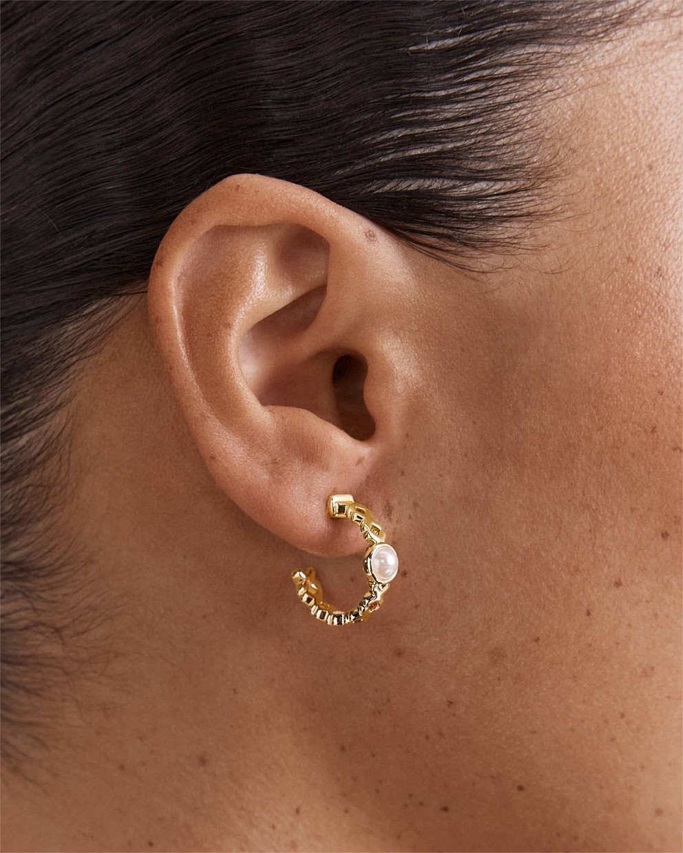 Essense Pearl Hoop Earrings