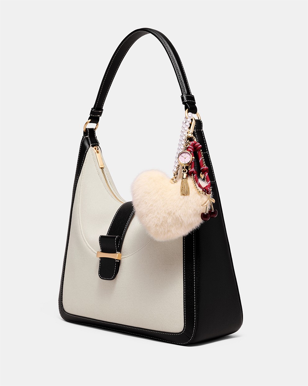 Pearl Heart Bag Charm
