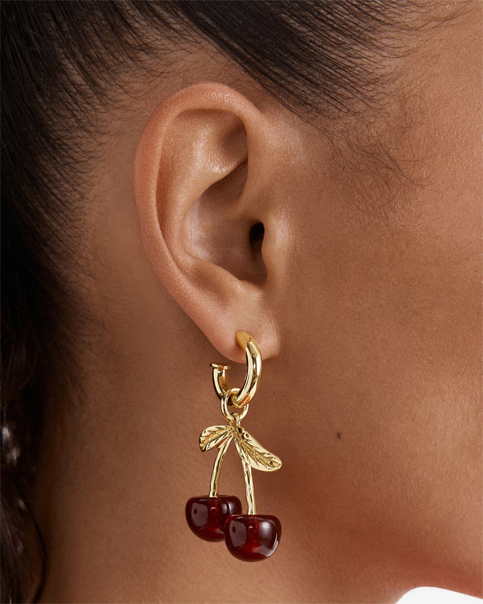Noir Cherry Hoop Earrings