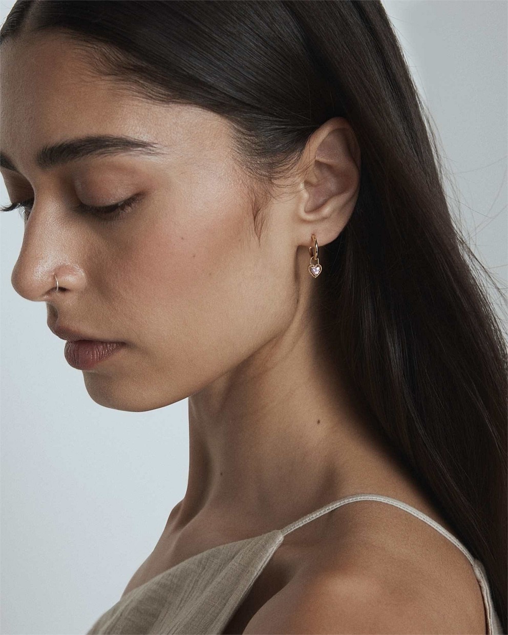 Amour Charm Hoop Earrings